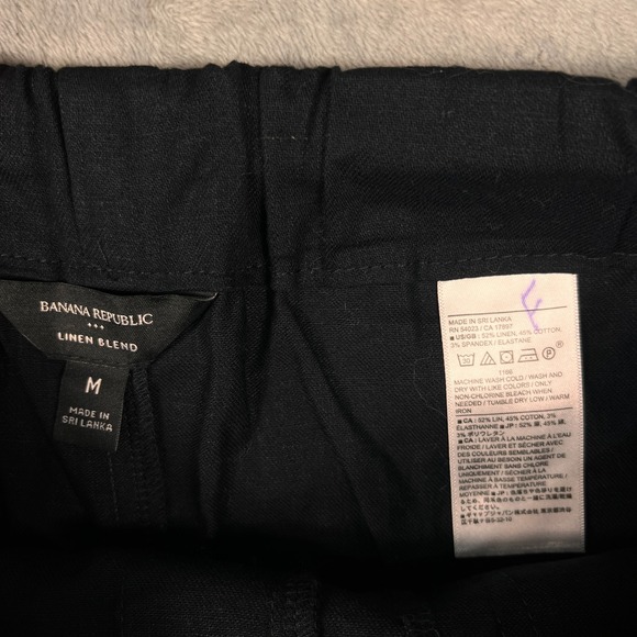 Banana Republic Linen Blend Pull-On Shorts Women's M Black - Picture 5 of 8